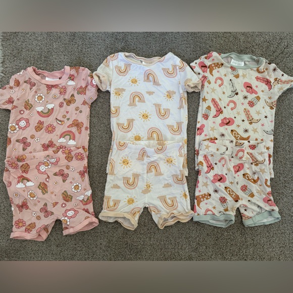 Other - Bundle of bamboo retro rainbow & cowgirl pajamas 24m/2t
